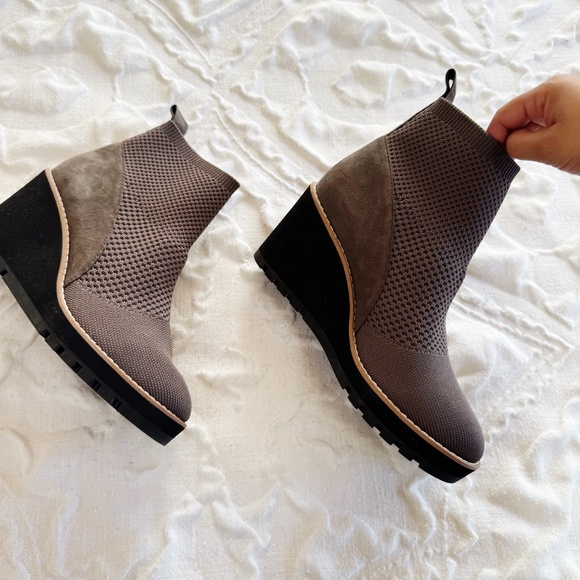 Eileen Fisher Quill Platform Wedge Bootie Size 6.5 New - Picture 5 of 9